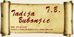 Tadija Bubonjić vizit kartica
